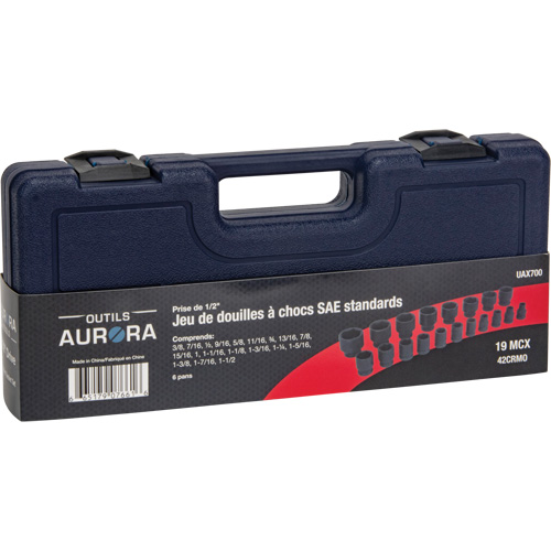 Jeu de douilles SAE, 19 Mcx, Chocs, Prise de 1/2" NRZ Safety Inc.