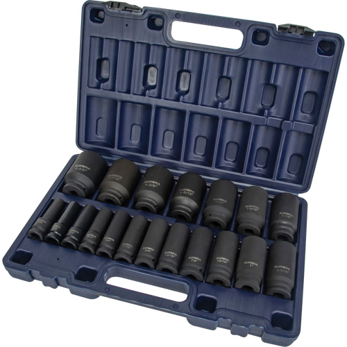 SAE Socket Set, 19 Pcs, Impact, 1/2" Drive Size, Deep NRZ Safety Inc.