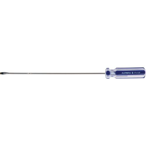 Tournevis &agrave; fente bleu transparent avec bandes, Tige de 1/8", Ronde, Prise en Plastique NRZ Safety Inc.