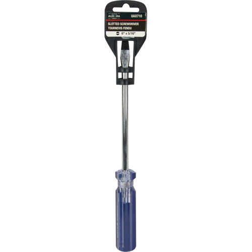 Tournevis &agrave; fente bleu transparent avec bandes, Tige de 5/16", Ronde, Prise en Plastique NRZ Safety Inc.