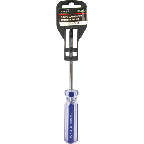 Tournevis Philips bleu transparent avec bandes, #2, Prise Plastique NRZ Safety Inc.