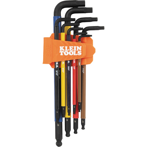 Colour-Coded Extra-Long L Style Hex Key Caddy Set, 9 Pcs., Imperial NRZ Safety Inc.