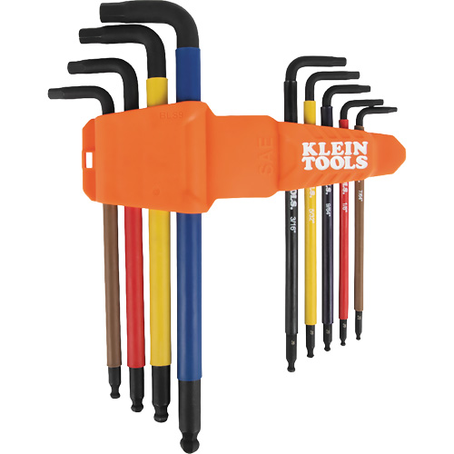 Colour-Coded Extra-Long L Style Hex Key Caddy Set, 9 Pcs., Imperial NRZ Safety Inc.