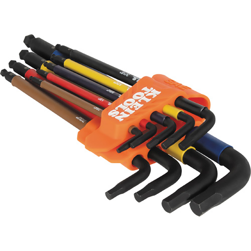 Colour-Coded Extra-Long L Style Hex Key Caddy Set, 9 Pcs., Imperial NRZ Safety Inc.