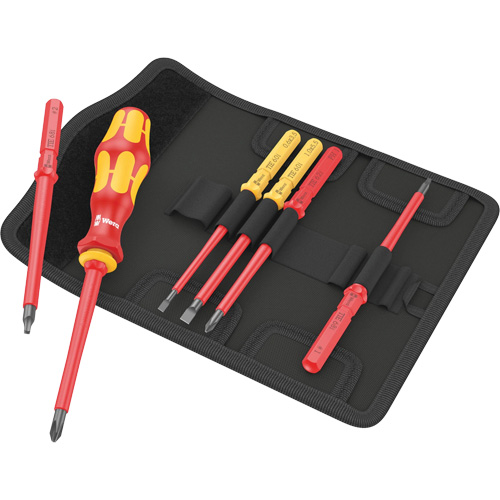 Kraftform Kompakt VDE 7 Imperial Bit-Holding Screwdriver & Blades, 1000 V, 6 Pcs NRZ Safety Inc.