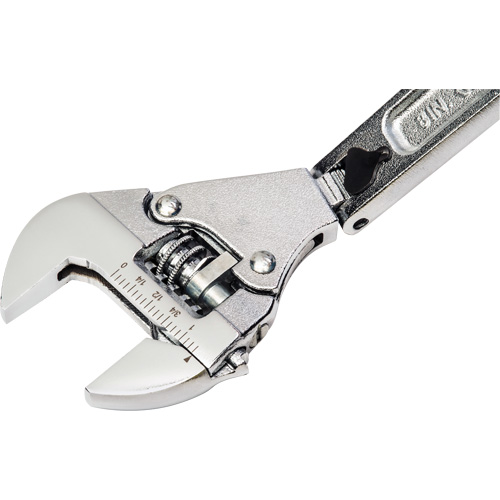 Adjustable Ratcheting Flex Wrench, 8" L, 2-27/50" Max Width, Chrome/Polished NRZ Safety Inc.