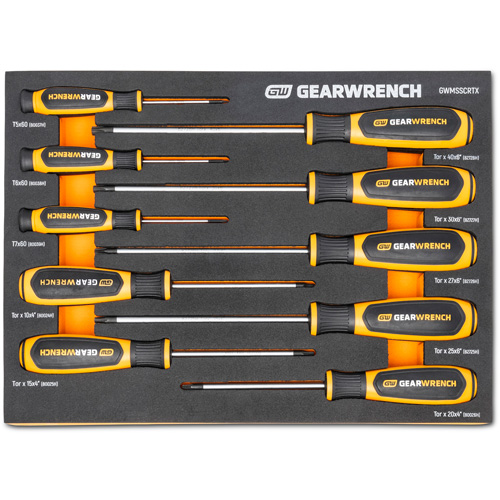 Torx&reg; Dual Material Screwdriver Set in Foam Storage Tray, 10 Pcs. NRZ Safety Inc.