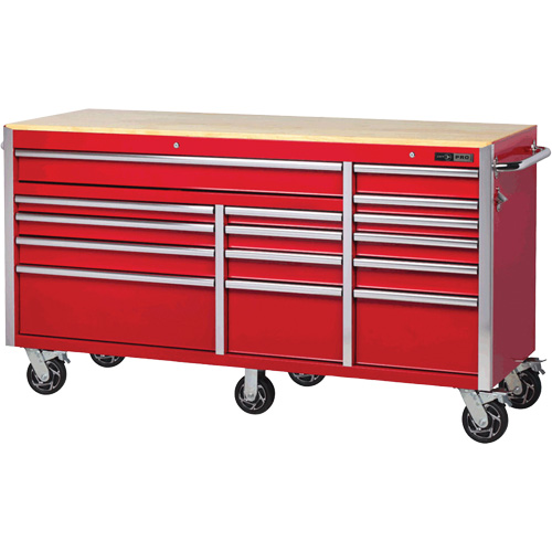 PRC7215 Pro Series Roller Cabinet, 15 Drawers, 72" W x 24" D x Red NRZ Safety Inc.