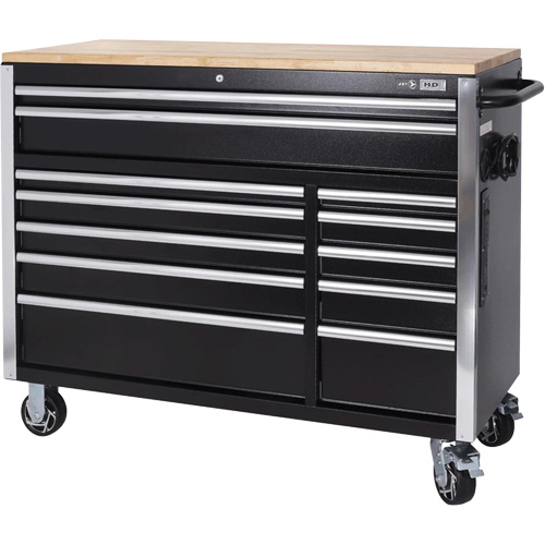 HDRC5212 HD Series Roller Cabinet, 12 Drawers, 51-1/4" W x 21" D x 40-3/10" H, Black NRZ Safety Inc.