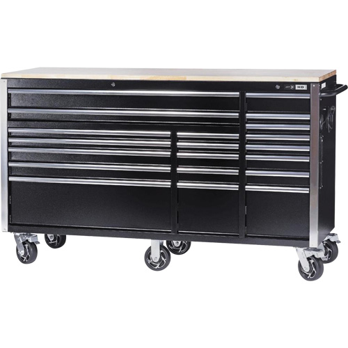 HDRC7220 HD Series Roller Cabinet, 20 Drawers, 72" W x 24" D x 42-3/10" H, Black NRZ Safety Inc.