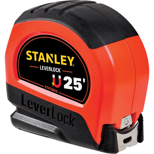 High-Visibility Magnetic LEVERLOCK&reg; Tape Measure, 25', Imperial Graduations NRZ Safety Inc.