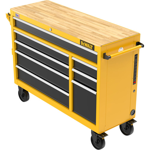 Heavy-Duty Mobile Workstation, 8 Drawers, 52" W x Yellow NRZ Safety Inc.