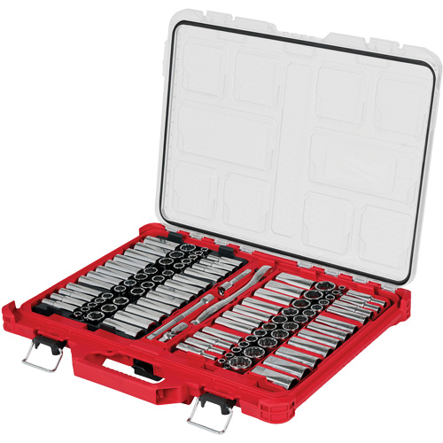 Jeu de cliquets et douilles m&eacute;triques/SAE avec organisateur PACKOUT &agrave; profil bas, 98 Mcx, Prise de 3/8" NRZ Safety Inc.