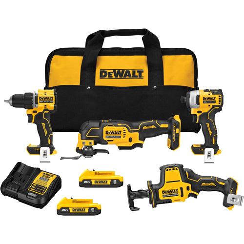 ATOMIC Cordless Brushless 4-Tool Combo Kit, Lithium-Ion, 20 V NRZ Safety Inc.