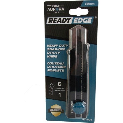 Couteau r&eacute;tractable de 25 mm, Acier inoxydable, Robuste, Prise en Caoutchouc NRZ Safety Inc.