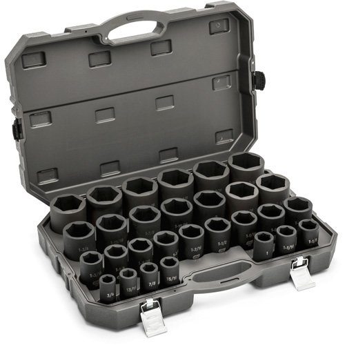 Jeu de douilles SAE &agrave; 6 pans, 29 Mcx, Chocs, Prise de 3/4", Profond NRZ Safety Inc.