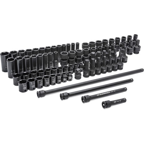 6 Point SAE/Metric Master Socket Set, 80 Pcs, Impact, 3/8" Drive Size, Deep NRZ Safety Inc.