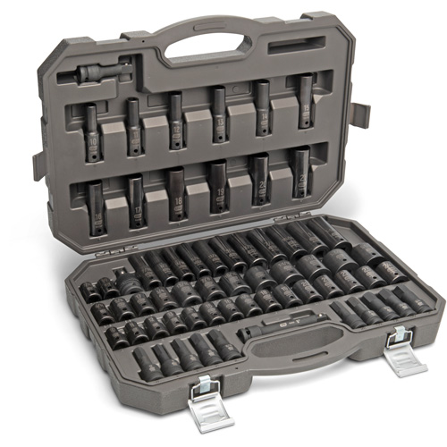 6 Point SAE/Metric Master Socket Set, 80 Pcs, Impact, 3/8" Drive Size, Deep NRZ Safety Inc.