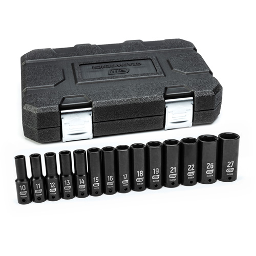 6 Point Metric Socket Set, 14 Pcs, Impact, 1/2" Drive Size, Deep NRZ Safety Inc.