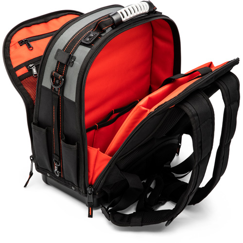 Sac &agrave; dos pour ouvrier, 18" lo x 10" la, Noir/Gris/Orange, Polyester NRZ Safety Inc.
