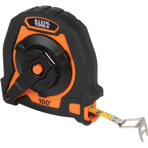 Long ruban &agrave; mesurer avec d&eacute;vidoir ferm&eacute;, 10 mm x 100', Marques de goujon Imp&eacute;rial NRZ Safety Inc.