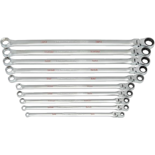 120XP Universal Spline XL Flex Head GearBox Wrench Set, Ratcheting Box, 10 Pieces, Imperial NRZ Safety Inc.