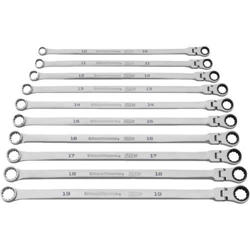 120XP Universal Spline XL Flex Head GearBox Wrench Set, Ratcheting Box, 10 Pieces, Imperial NRZ Safety Inc.