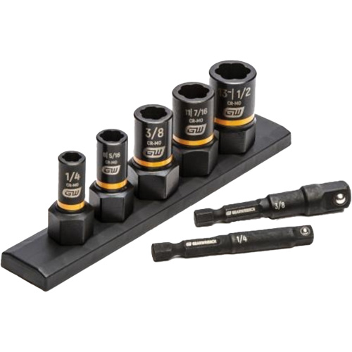 SAE Bolt Biter Extraction Socket Set, 7 Pcs, Impact, 1/4"/3/8" Drive Size NRZ Safety Inc.