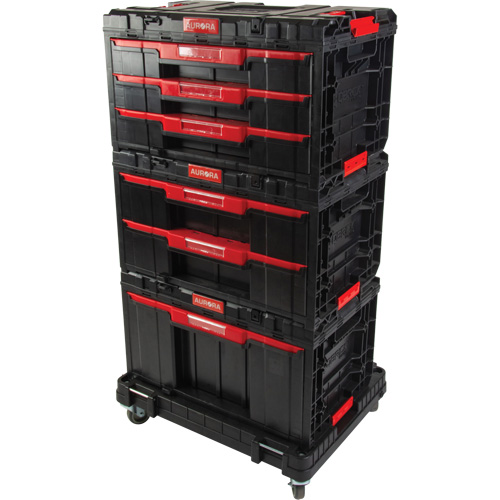 Ensemble de coffres &agrave; outils Arx de 4 morceaux avec socle &agrave; roulettes pivotantes, 23-1/10" x 15" x 22-1/2", Noir NRZ Safety Inc.