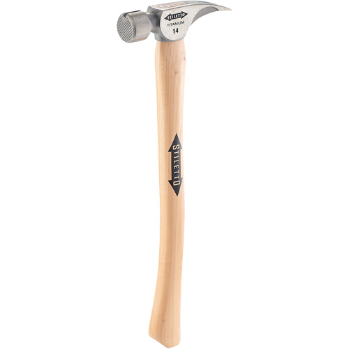 Marteau &agrave; face en titane frais&eacute;e avec manche incurv&eacute; en noyer, 14 oz, Prise en Bois, 18" lo NRZ Safety Inc.
