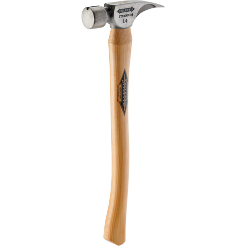Marteau &agrave; face lisse en titane avec manche incurv&eacute; en noyer, 14 oz, Prise en Bois, 18" lo NRZ Safety Inc.