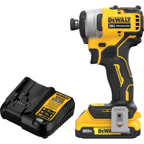 Ensemble tournevis &agrave; chocs sans fil et sans balai ATOMIC COMPACT SERIES MAX*, 1/4", 1700 lb-po Couple max., 20 V, Lithium-ion NRZ Safety Inc.