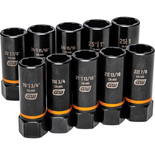 Jeu de douilles d'extraction Bolt Biter, 10 Mcx, Chocs, Prise de 1/2", Profond NRZ Safety Inc.