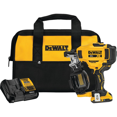 15° Cordless Coil Roofing Nailer Kit, 20 V, Lithium-Ion NRZ Safety Inc.