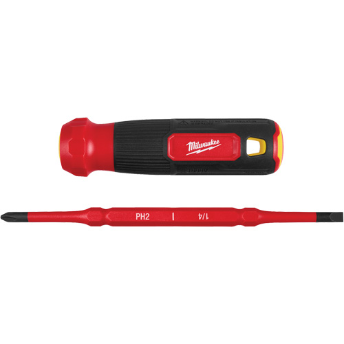 2-in-1 1000V Insulated Flip Shank Multi-Bit Screwdriver, 8-4/5" L, Cushion Grip Handle NRZ Safety Inc.