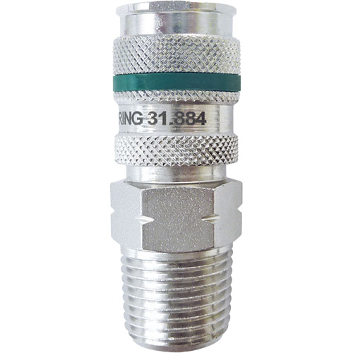 QUIKSILVER Ultraflo 7.8 mm Quick Coupler, Zinc-Plated Steel, 1/2", Male NPT, 362 PSI NRZ Safety Inc.