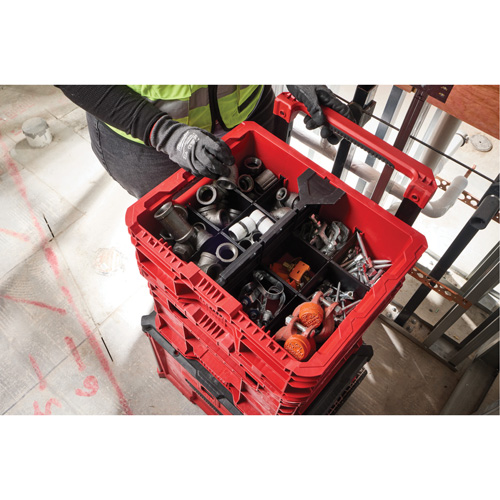 Bac &agrave; profil bas PACKOUT, 15" x 18-5/8" x 6-5/8", Noir/Rouge NRZ Safety Inc.
