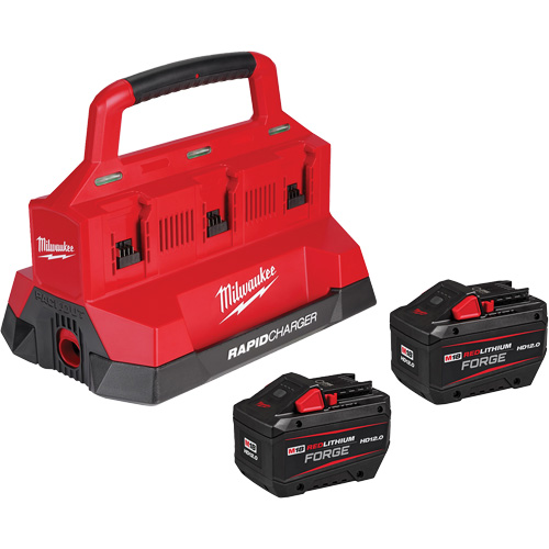 Ensemble de d&eacute;marrage M18 Forge avec 2 bloc-piles et chargeur rapide &agrave; six baies, Lithium-ion, 18 V, 12 Ah NRZ Safety Inc.