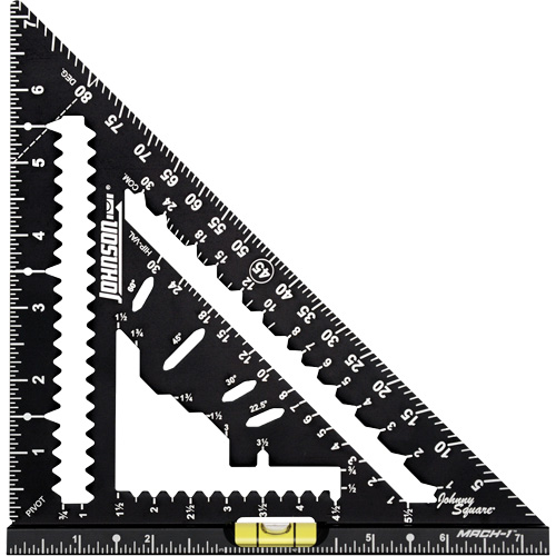7-1/4" Johnny Square&reg; MACH-1 Smart Mark Rafter Square with Level Vial NRZ Safety Inc.
