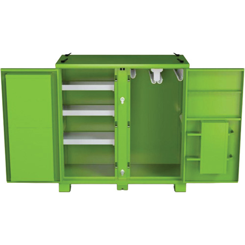 Armoire de rangement d'&eacute;PI sur place, Acier, Vert lime haute visibilit&eacute; NRZ Safety Inc.