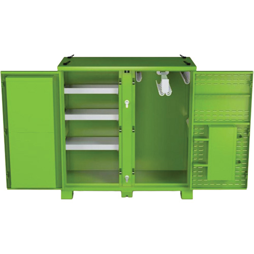 Ventilated Onsite PPE Storage Cabinet, Steel, High-Visibility Lime Green NRZ Safety Inc.