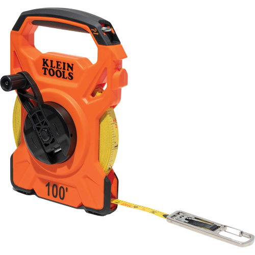 Open Reel Tape Measure with Single Hook & Carabiner, 1/2" x 100', 1/10" Graduations NRZ Safety Inc.
