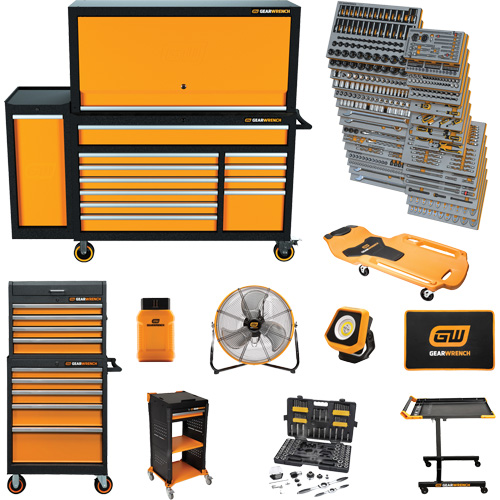 Jeu d'outils pour maître m&eacute;canicien MEGAMOD dans des plateaux en mousse modulaire de premi&egrave;re qualit&eacute; avec rangement pour les outils et l&eacute;quipement datelier, 1331 morcea NRZ Safety Inc.