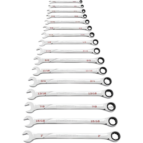 120XP Universal Spline XL SAE Wrench Set, Ratcheting Combination, 16 Pieces, Imperial NRZ Safety Inc.