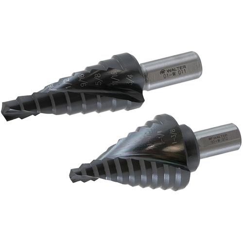 Multi-Step Drill Bit, 1/4" - 1-3/8" , 1/8" Increments, High Speed Steel NRZ Safety Inc.