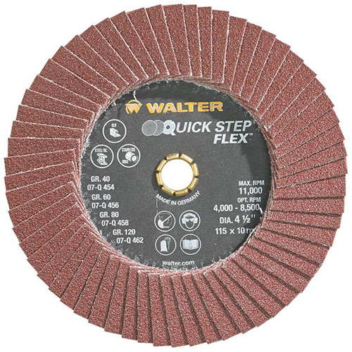QUICK-STEP FLEX Flap Disc, 4-1/2" x Type 29, 80 Grit, Aluminum Oxide NRZ Safety Inc.