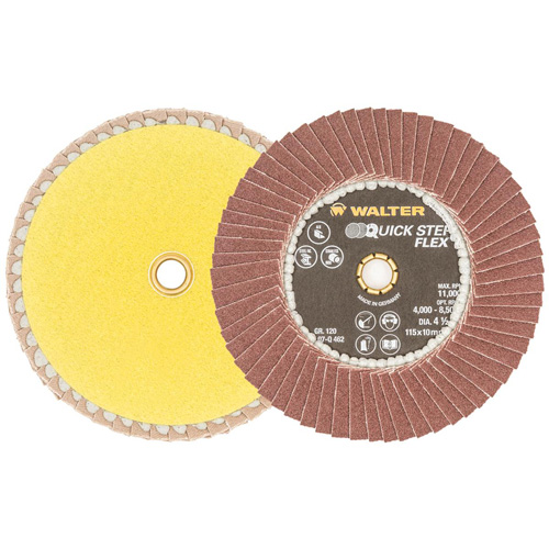 QUICK-STEP FLEX Flap Disc, 4-1/2" x Type 29, 120 Grit, Aluminum Oxide NRZ Safety Inc.