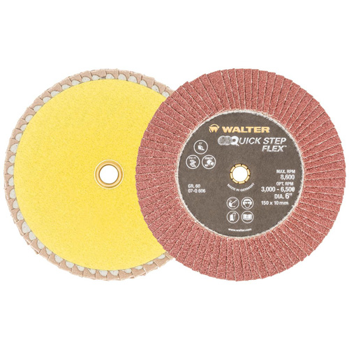 Disque &agrave; lamelles QUICK-STEP FLEX, 6" x Type 29, Grain 60, Oxyde d'aluminium NRZ Safety Inc.