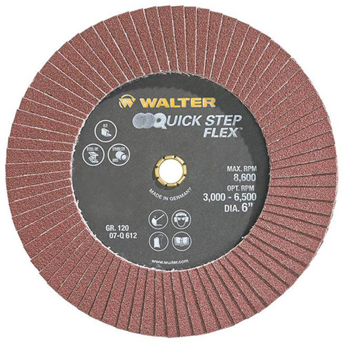 Disque &agrave; lamelles QUICK-STEP FLEX, 6" x Type 29, Grain 120, Oxyde d'aluminium NRZ Safety Inc.