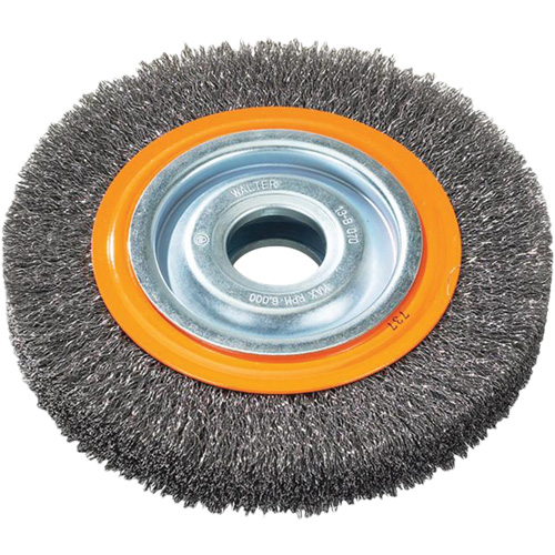 Brosse rotative, 7" dia., Fils 0,118", Arbre 1-1/4" NRZ Safety Inc.